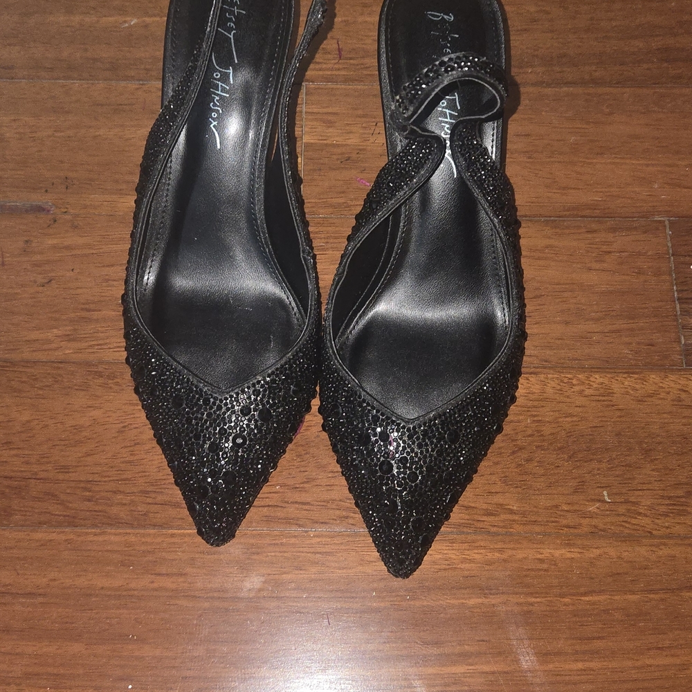 Betsey Johnson Black Sequin Heels